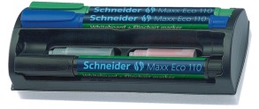 Набір маркерів для дошок та фліпчартів Schneider MAXX 110 асорті 2-3 мм круглий 4 шт. з губкою (S111098)