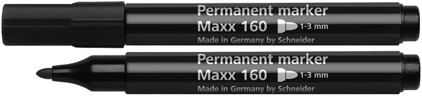 Маркер перманентний Schneider MAXX 160 чорний 2-3 мм круглий (S116001)