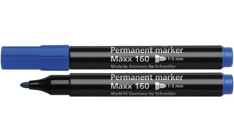 Маркер перманентний Schneider MAXX 160 синій 2-3 мм круглий (S116003)
