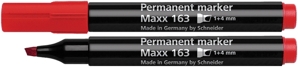 Маркер перманентний Schneider MAXX 163 червоний 2-3 мм конусоподібний (S116302)