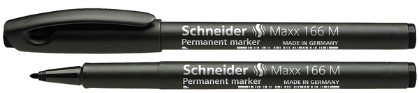 Маркер перманентний Schneider MAXX 166 чорний 2-3 мм конусоподібний (S116601)